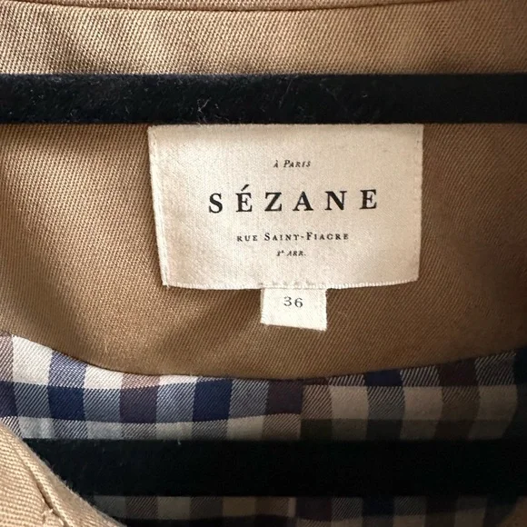 Sezane Clyde Trench Coat in Camel